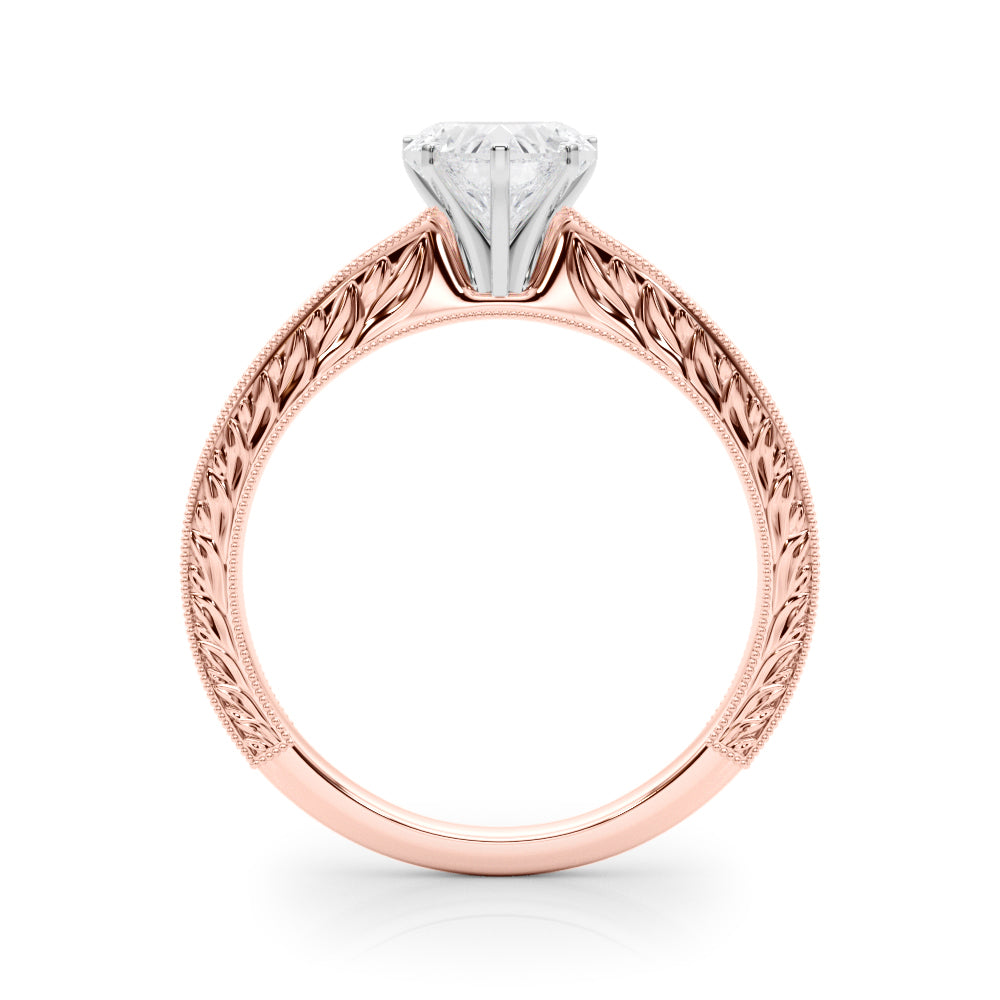 Noble Remount Round Diamond Engagement Ring in 10K/14K gold and platinum with certified lab-grown or natural diamonds