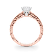 Noble Remount Round Diamond Engagement Ring in 10K/14K gold and platinum with certified lab-grown or natural diamonds