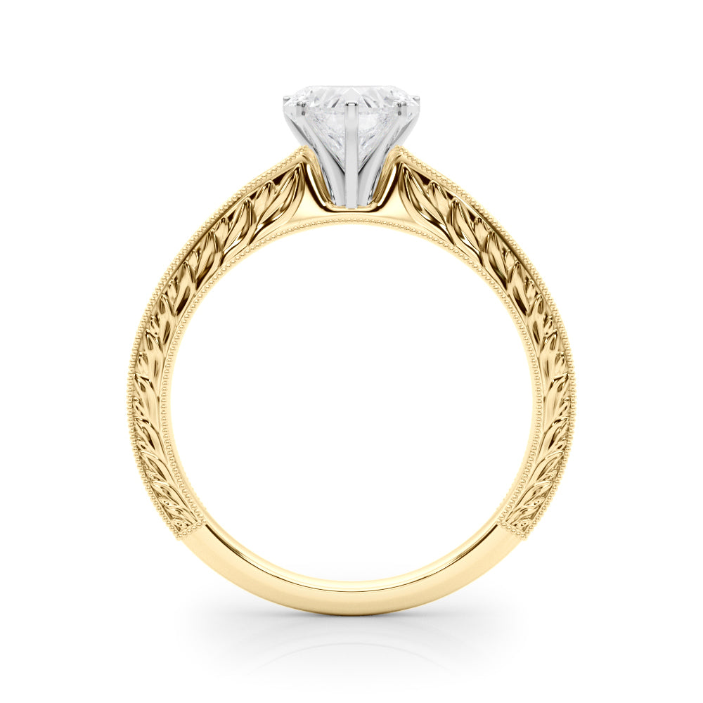 Noble Remount Round Diamond Engagement Ring in 10K/14K gold and platinum with certified lab-grown or natural diamonds