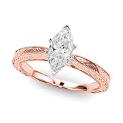 Noble Remount Round Diamond Engagement Ring in 10K/14K gold and platinum with certified lab-grown or natural diamonds