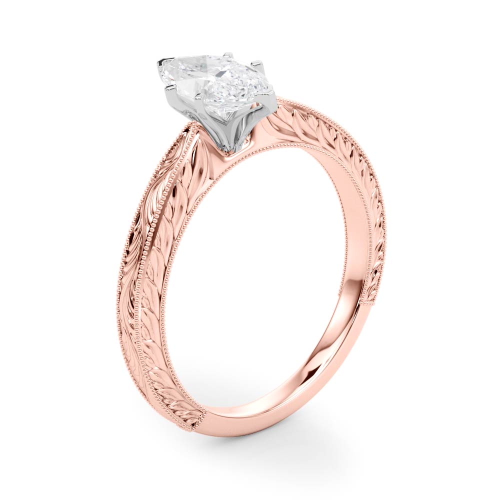 Noble Remount Round Diamond Engagement Ring in 10K/14K gold and platinum with certified lab-grown or natural diamonds