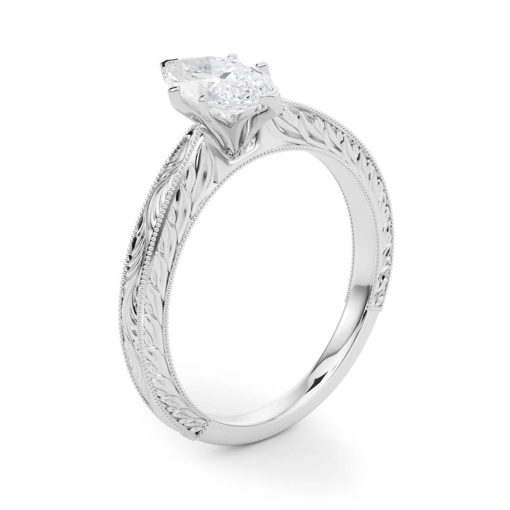 Noble Remount Round Diamond Engagement Ring in 10K/14K gold and platinum with certified lab-grown or natural diamonds