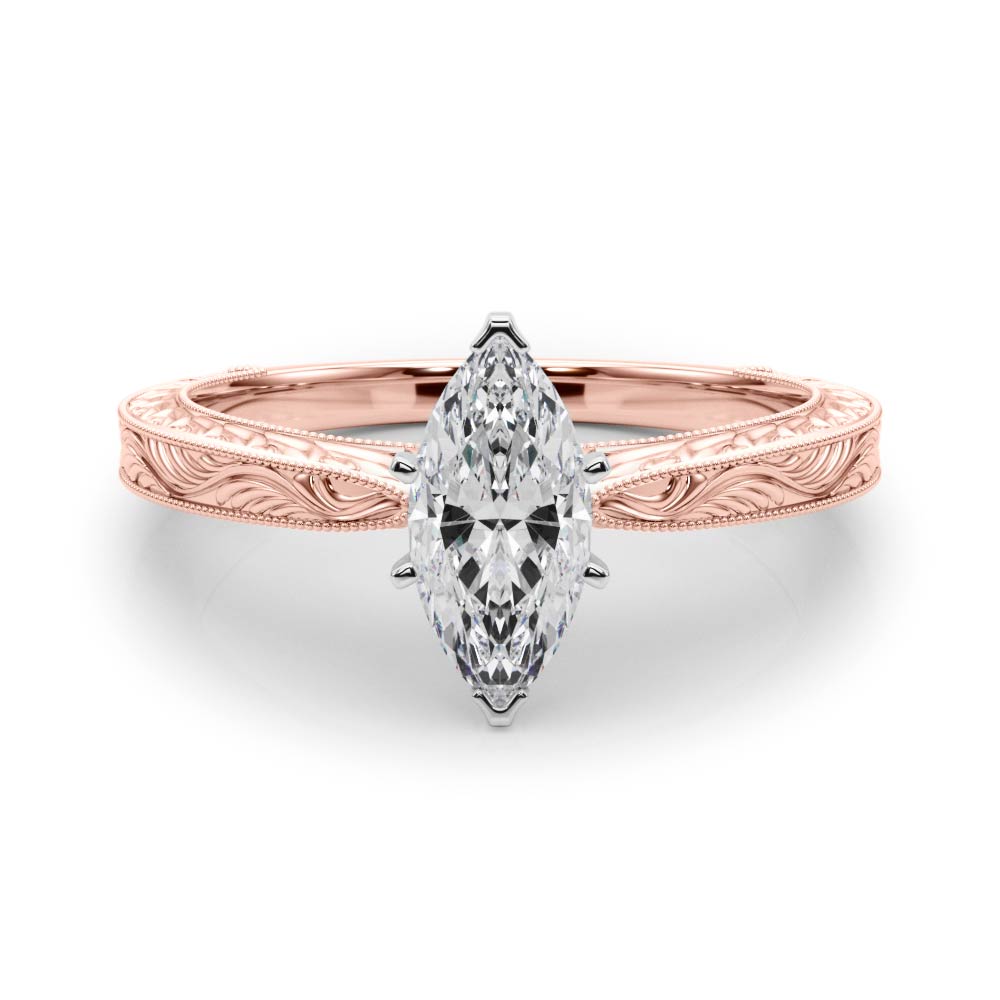Noble Remount Round Diamond Engagement Ring in 10K/14K gold and platinum with certified lab-grown or natural diamonds