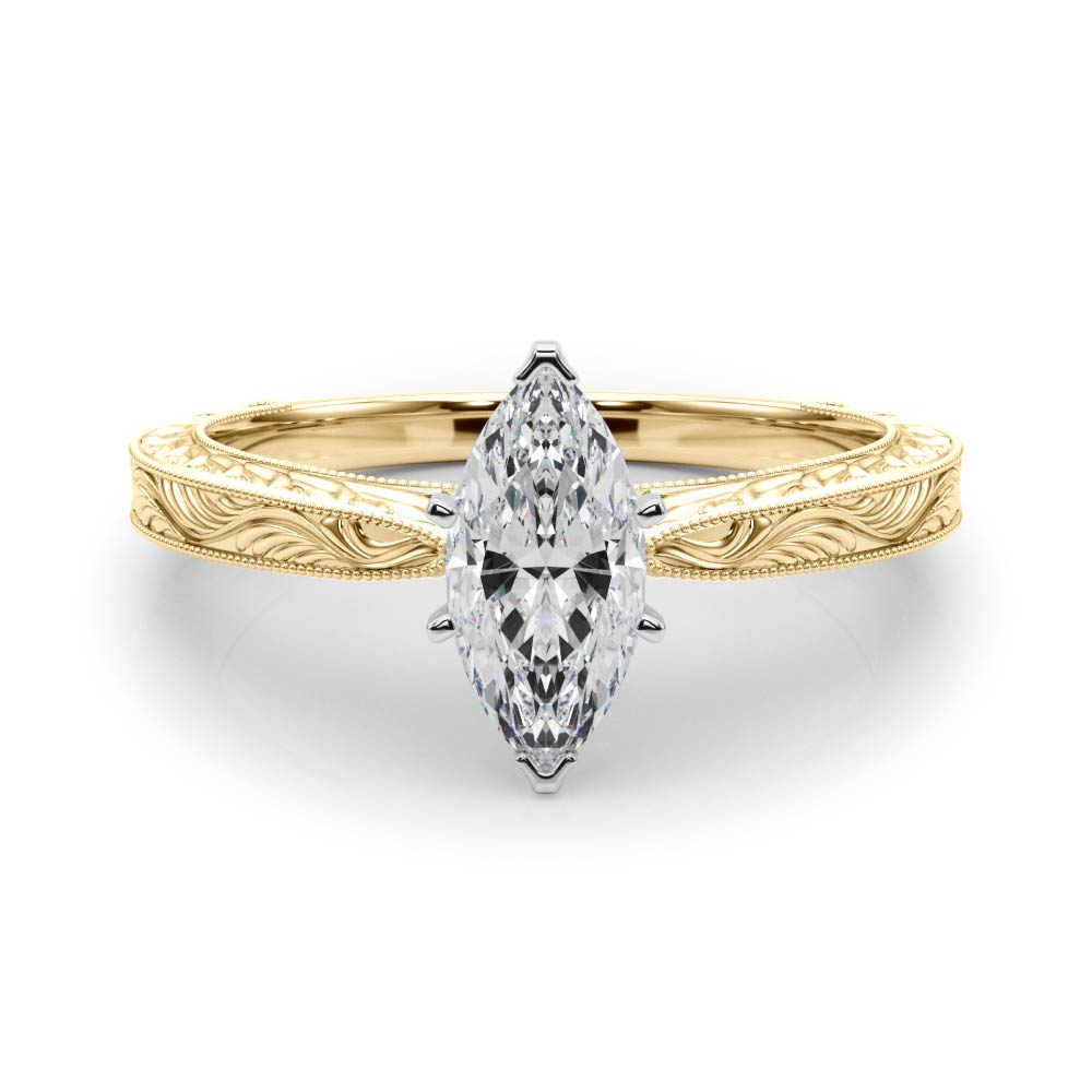 Noble Remount Round Diamond Engagement Ring in 10K/14K gold and platinum with certified lab-grown or natural diamonds