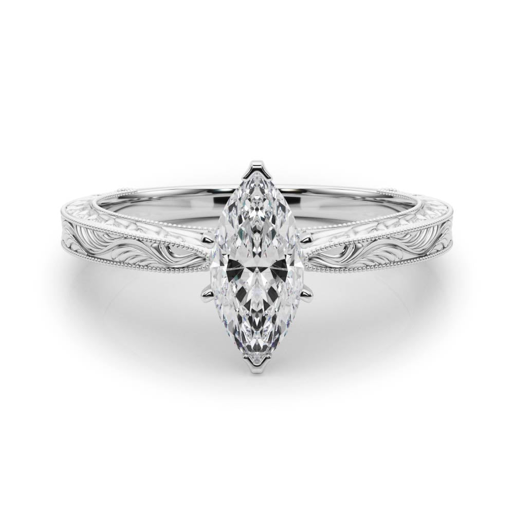 Noble Remount Round Diamond Engagement Ring in 10K/14K gold and platinum with certified lab-grown or natural diamonds