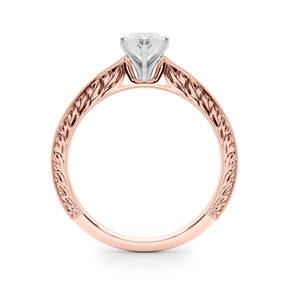 Noble Remount Round Diamond Engagement Ring in 10K/14K gold and platinum with certified lab-grown or natural diamonds