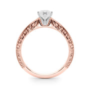 Noble Remount Round Diamond Engagement Ring in 10K/14K gold and platinum with certified lab-grown or natural diamonds