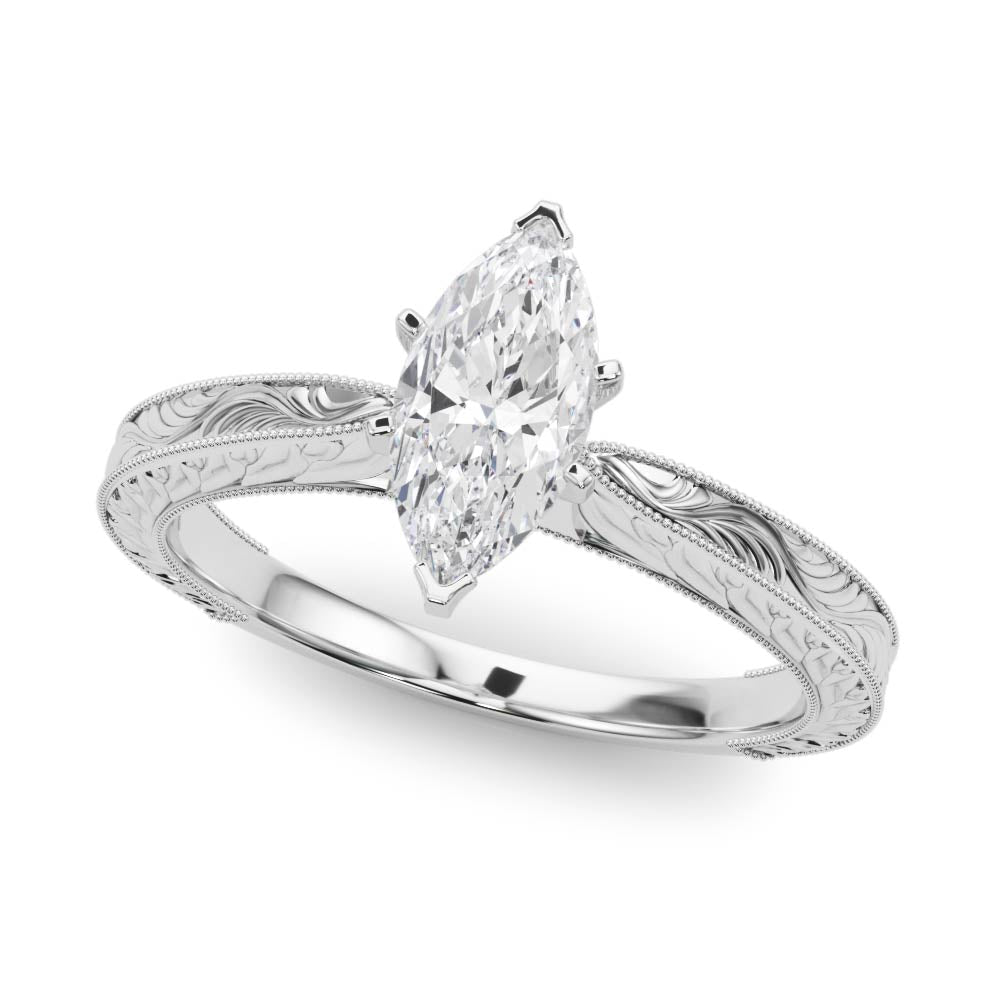 Noble Remount Round Diamond Engagement Ring in 10K/14K gold and platinum with certified lab-grown or natural diamonds