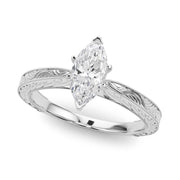 Noble Remount Round Diamond Engagement Ring in 10K/14K gold and platinum with certified lab-grown or natural diamonds