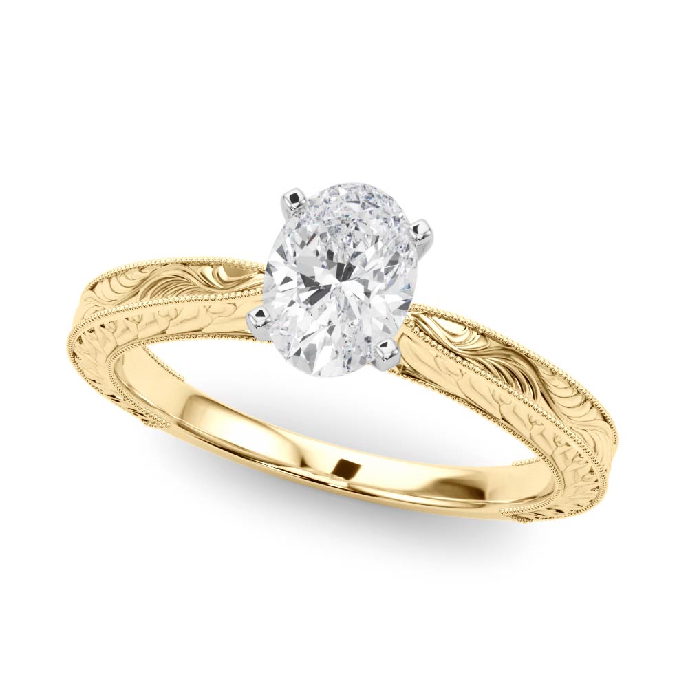 Noble Remount Round Diamond Engagement Ring in 10K/14K gold and platinum with certified lab-grown or natural diamonds