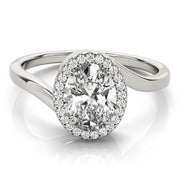 Cherished Sidestone Oval Diamond Engagement Ring in 10K/14K gold and platinum with certified lab-grown or natural diamonds