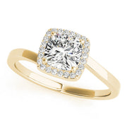 Celestial Halo Cushion Diamond Engagement Ring in 10K/14K gold and platinum with certified lab-grown or natural diamonds