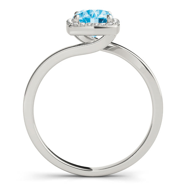 Celestial Halo Cushion Diamond Engagement Ring in 10K/14K gold and platinum with certified lab-grown or natural diamonds