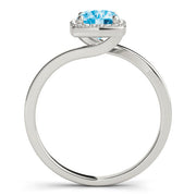 Celestial Halo Cushion Diamond Engagement Ring in 10K/14K gold and platinum with certified lab-grown or natural diamonds