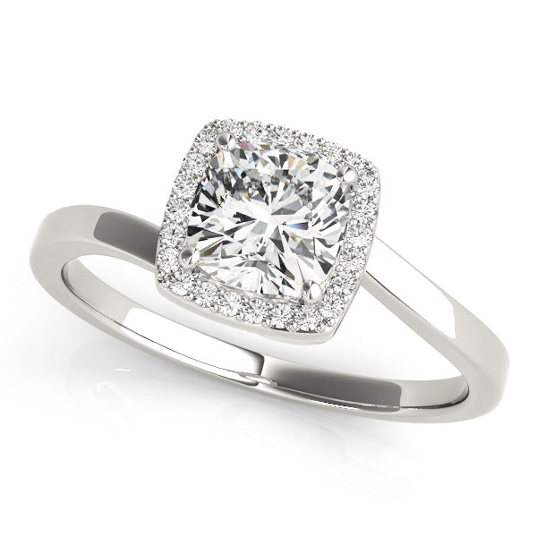 Celestial Halo Cushion Diamond Engagement Ring in 10K/14K gold and platinum with certified lab-grown or natural diamonds