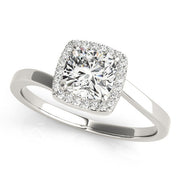Celestial Halo Cushion Diamond Engagement Ring in 10K/14K gold and platinum with certified lab-grown or natural diamonds