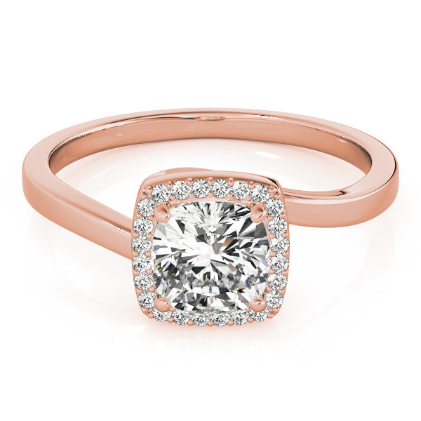 Celestial Halo Cushion Diamond Engagement Ring in 10K/14K gold and platinum with certified lab-grown or natural diamonds
