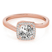 Celestial Halo Cushion Diamond Engagement Ring in 10K/14K gold and platinum with certified lab-grown or natural diamonds