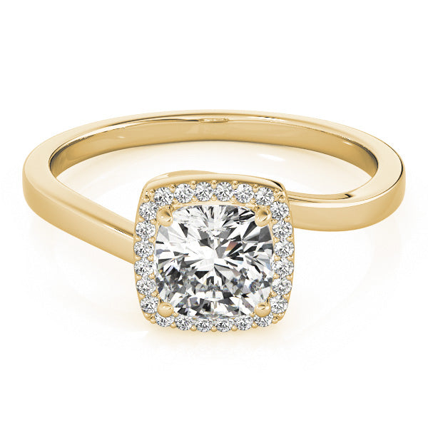 Celestial Halo Cushion Diamond Engagement Ring in 10K/14K gold and platinum with certified lab-grown or natural diamonds