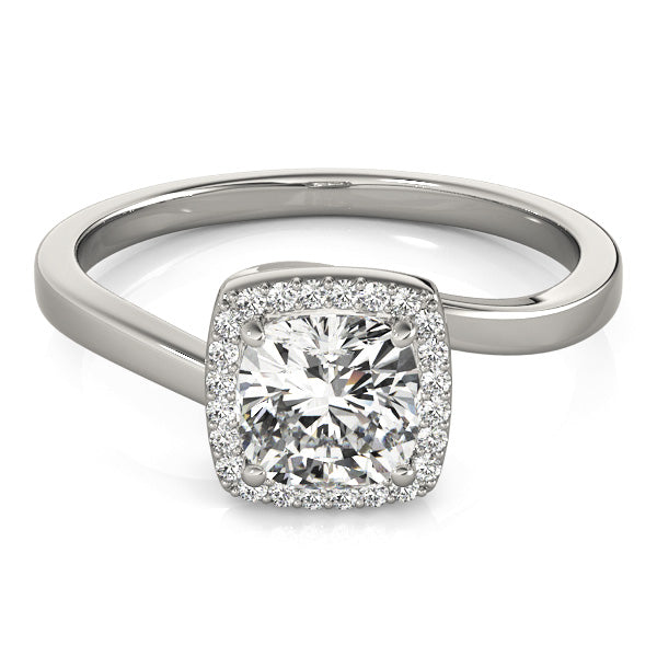 Celestial Halo Cushion Diamond Engagement Ring in 10K/14K gold and platinum with certified lab-grown or natural diamonds