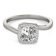 Celestial Halo Cushion Diamond Engagement Ring in 10K/14K gold and platinum with certified lab-grown or natural diamonds