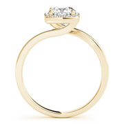 Celestial Halo Cushion Diamond Engagement Ring in 10K/14K gold and platinum with certified lab-grown or natural diamonds