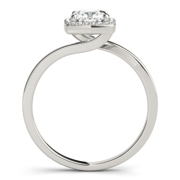 Celestial Halo Cushion Diamond Engagement Ring in 10K/14K gold and platinum with certified lab-grown or natural diamonds