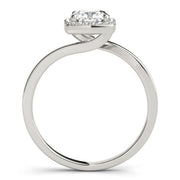 Celestial Halo Cushion Diamond Engagement Ring in 10K/14K gold and platinum with certified lab-grown or natural diamonds
