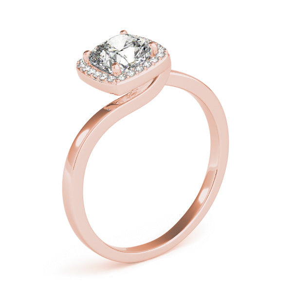 Celestial Halo Cushion Diamond Engagement Ring in 10K/14K gold and platinum with certified lab-grown or natural diamonds