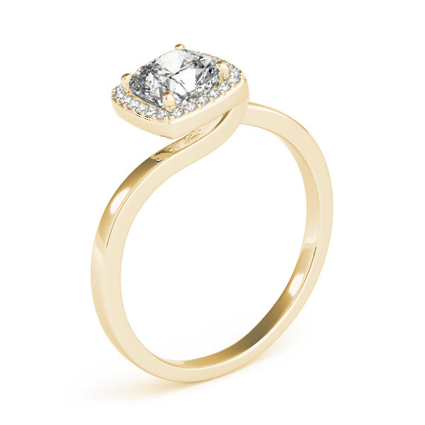 Celestial Halo Cushion Diamond Engagement Ring in 10K/14K gold and platinum with certified lab-grown or natural diamonds