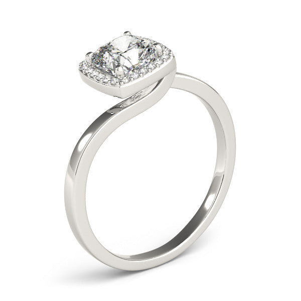 Celestial Halo Cushion Diamond Engagement Ring in 10K/14K gold and platinum with certified lab-grown or natural diamonds
