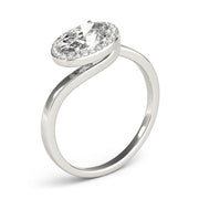 Noble Sidestone Oval Diamond Engagement Ring in 10K/14K gold and platinum with certified lab-grown or natural diamonds