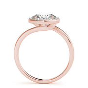 Noble Sidestone Oval Diamond Engagement Ring in 10K/14K gold and platinum with certified lab-grown or natural diamonds