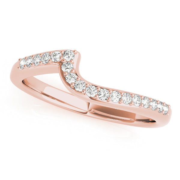 Prong Set Curved Half Eternity Ring in Gold & Platinum