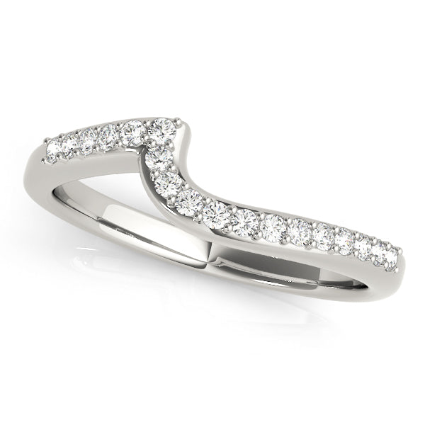 Prong Set Curved Half Eternity Ring in Gold & Platinum
