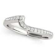 Prong Set Curved Half Eternity Ring in Gold & Platinum