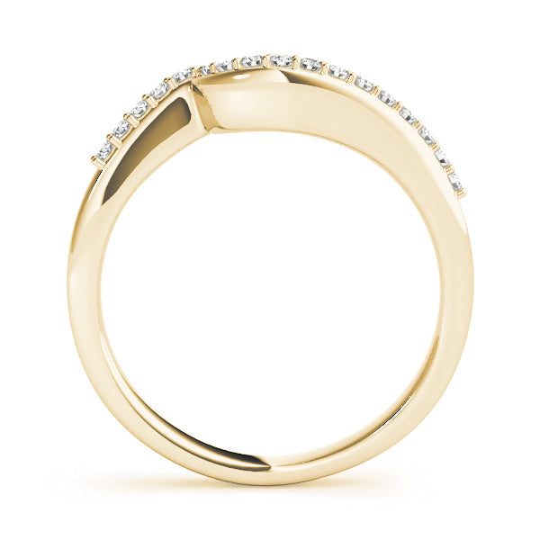 Prong Set Curved Half Eternity Ring in Gold & Platinum