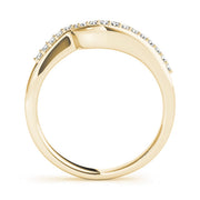 Prong Set Curved Half Eternity Ring in Gold & Platinum