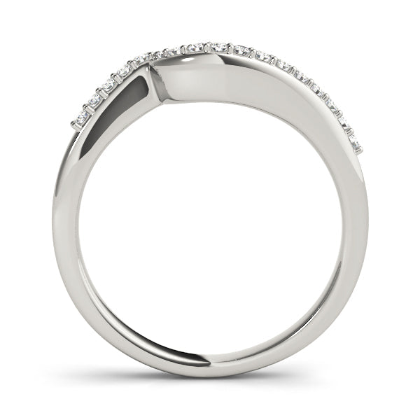 Prong Set Curved Half Eternity Ring in Gold & Platinum
