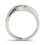 Prong Set Curved Half Eternity Ring in Gold & Platinum