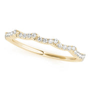 Wavy Half Eternity Ring in 10K/14K gold and platinum with certified lab-grown or natural diamonds