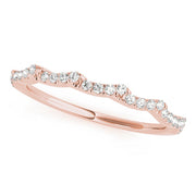 Wavy Half Eternity Ring in Gold & Platinum