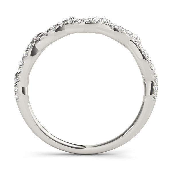 Wavy Half Eternity Ring in Gold & Platinum