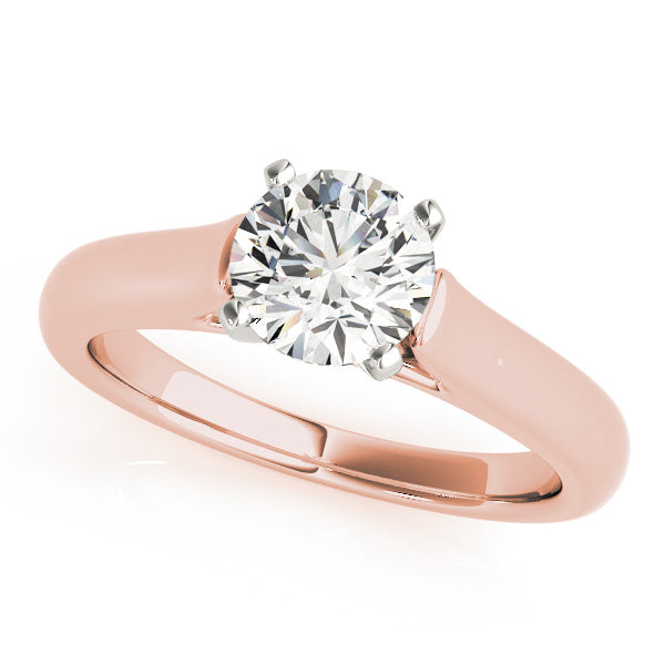 Cherished Solitaire Round Diamond Engagement Ring in 10K/14K gold and platinum with certified lab-grown or natural diamonds