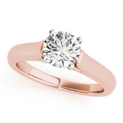 Cherished Solitaire Round Diamond Engagement Ring in 10K/14K gold and platinum with certified lab-grown or natural diamonds
