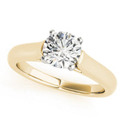 Cherished Solitaire Round Diamond Engagement Ring in 10K/14K gold and platinum with certified lab-grown or natural diamonds