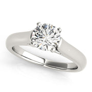 Cherished Solitaire Round Diamond Engagement Ring in 10K/14K gold and platinum with certified lab-grown or natural diamonds