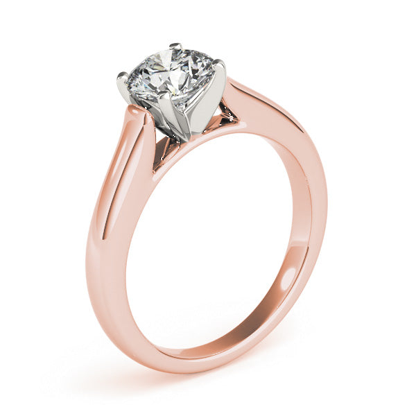 Cherished Solitaire Round Diamond Engagement Ring in 10K/14K gold and platinum with certified lab-grown or natural diamonds