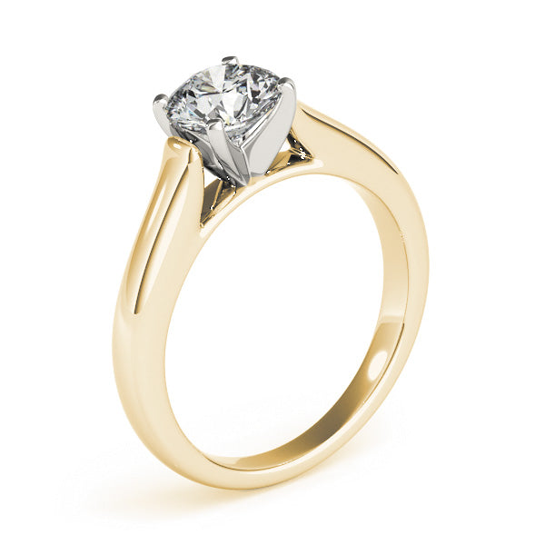 Cherished Solitaire Round Diamond Engagement Ring in 10K/14K gold and platinum with certified lab-grown or natural diamonds