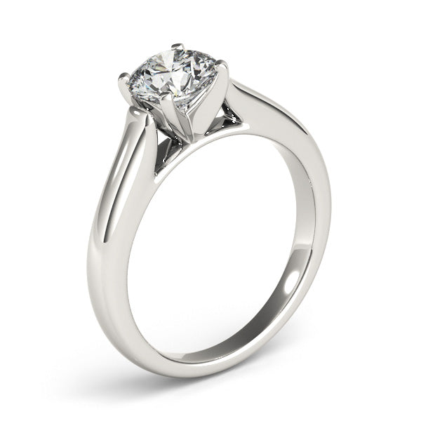 Cherished Solitaire Round Diamond Engagement Ring in 10K/14K gold and platinum with certified lab-grown or natural diamonds